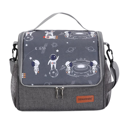 Large capacity thick waterproof heat preservation space walk series lunch box bag