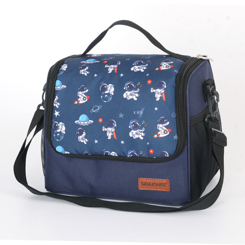 Large capacity thick waterproof heat preservation space walk series lunch box bag