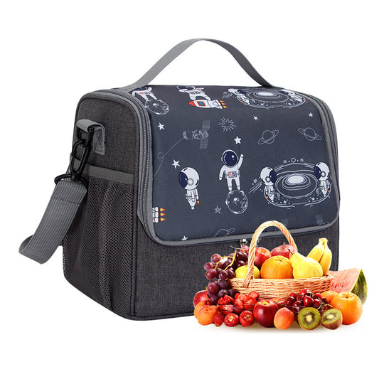 Large capacity thick waterproof heat preservation space walk series lunch box bag