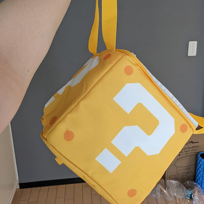 Japanese Mario question mark storage bag insulation box large capacity outdoor picnic insulation cooler bag ice pack
