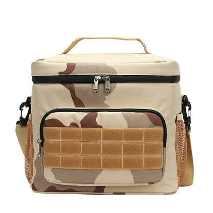 Outdoor Oxford cloth square waterproof camouflage insulation bag wear-resistant portable work convenient lunch box bag