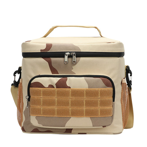 Outdoor Oxford cloth square waterproof camouflage insulation bag wear-resistant portable work convenient lunch box bag
