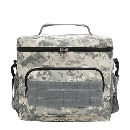Outdoor Oxford cloth square waterproof camouflage insulation bag wear-resistant portable work convenient lunch box bag