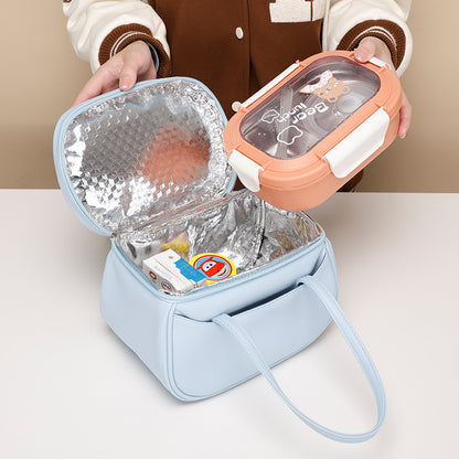 Mini fashion office PU high seal waterproof lunch box bag insulation lunch bag