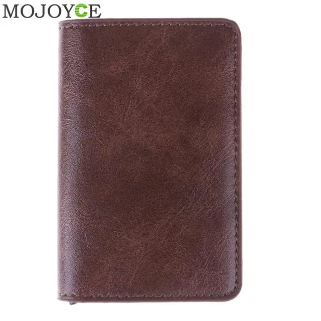 Metal Men Card Holder RFID Aluminium Alloy Credit Card Holder PU Leather Wallet Antitheft Men Wallets Automatic Pop Up Card Case