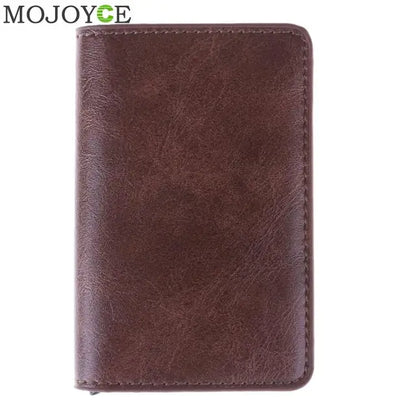 Metal Men Card Holder RFID Aluminium Alloy Credit Card Holder PU Leather Wallet Antitheft Men Wallets Automatic Pop Up Card Case